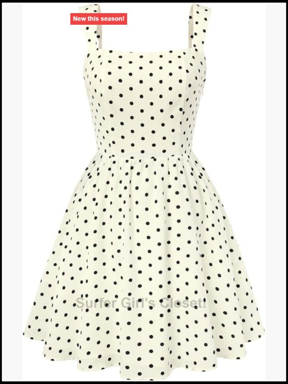 Polka Dot Square Neck Mini Dress Sleeveless A-Line Smocked Back Adjustable Strap